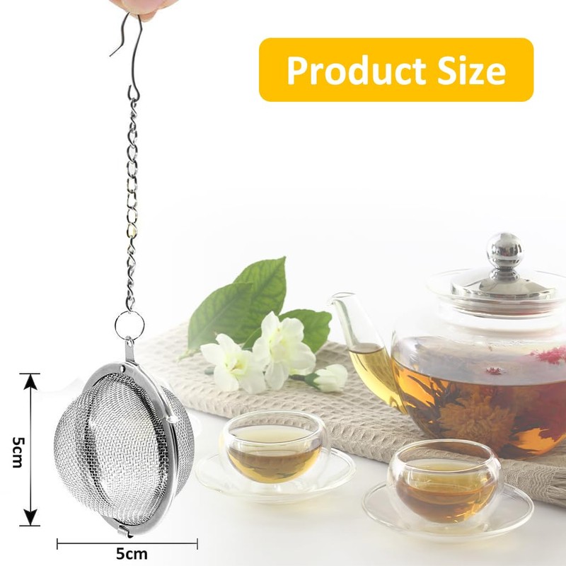 Toulifly Tea Strainer, Tea Infuser for Loose Tea, 4 Pieces