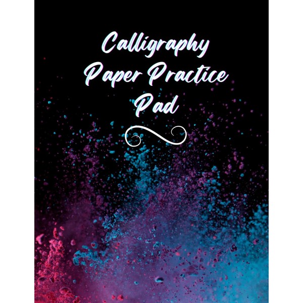 Calligraphy Paper Practice Pad: Handwriting for Beginners Black with Colorful