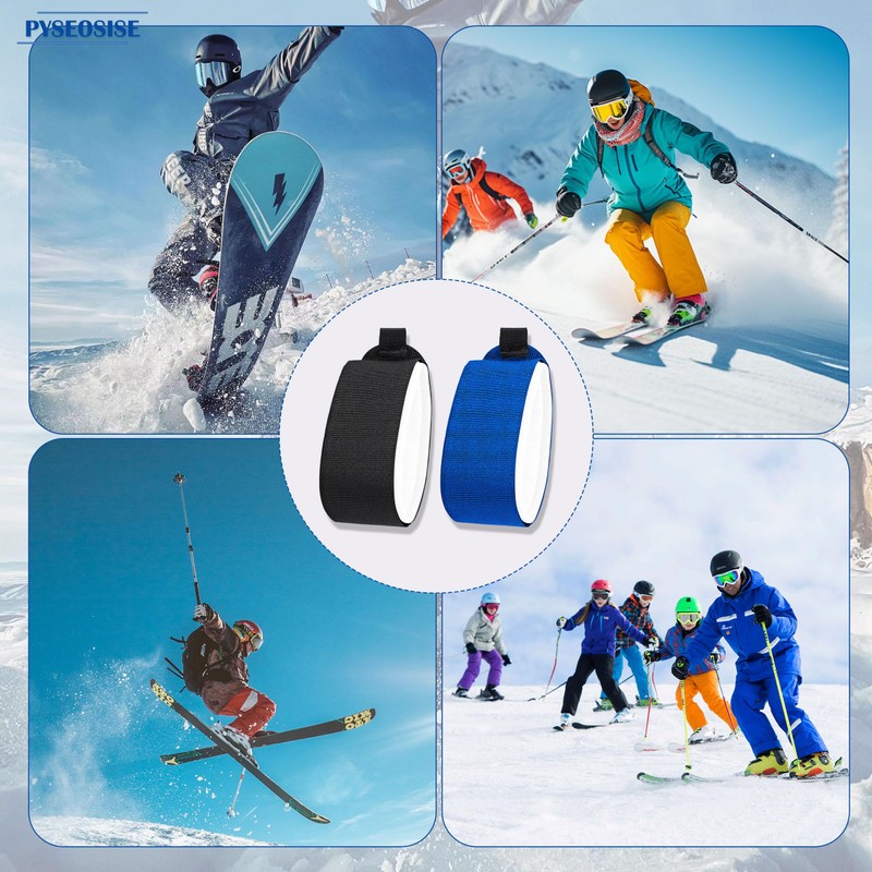12 Pcs Ski Straps Fastener, Ski Wraps Ties with Protector