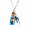 Glowing Dragon Breath Mini Bottle Necklace - Glass Vial Potion