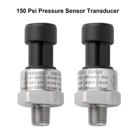 Ronybuy 150 Psi Fuel Oil Pressure Transducer Sensor Sender 1/8" -27 NPT Thread with Harness Kit for Oil Fuel Air Water, Stainless Steel 0-150 Psi Sensor Pressure Transmitter