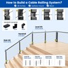 Muzata 5ft-10ft Complete Set 36" Cable Railing Post Kit Include