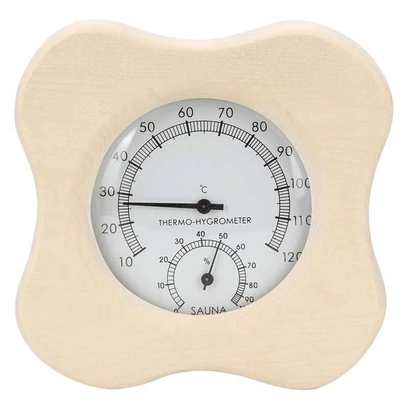 Sauna Room 2 In-1 Wood Thermo Hygrometer Thermometer Hygrometer Steam