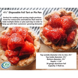 KitchenDance 4 1/2" Deep Mini Pie Pans/Tart Pans/Cake Pans-Disposable #475- Pack of 50