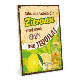 TypeStoff Wooden Sign with Saying - Lemons - Vintage Look with Quote as Gift and Decoration on the Theme of Tequila and Art of Life - HS-00780