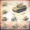 WINGIFT Tank Building Set,8 in1 WW2 Military Tank Brick Set