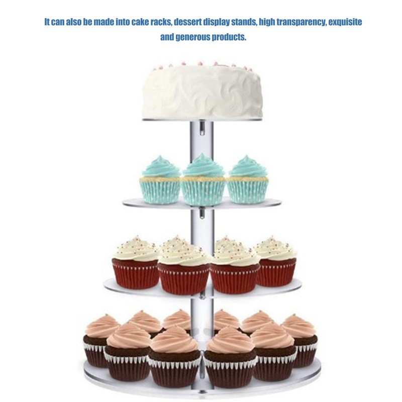 Cupcake Stand Multi Round Tiers Transparent Acrylic High Stability Cupcake