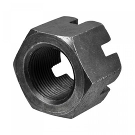sourcing map M33x2mm Hexagon Slotted Nut, Grade 4.8 Carbon Steel Hex Nuts, Black