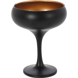 Coupe Cocktail Glasses 280ml Glass Champagne Saucer Espresso Martini Large Cocktail Mocktail Mixed Ice Cold Drinks Serving Glass for Parties Barware Restaurant Pub Stem Glassware, Matte Black