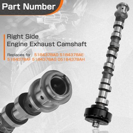 YIUIY Right Side Engine Exhaust Camshaft Compatible with Chrysler Dodge Ram Jeep 3.6L V6 2011-2023 Replace for 5184378AD 5184378AE 5184378AF 5184378AG 05184378AH