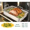 E-far Roasting Pan, 16 x 11.5 Inch Stainless Steel Turkey