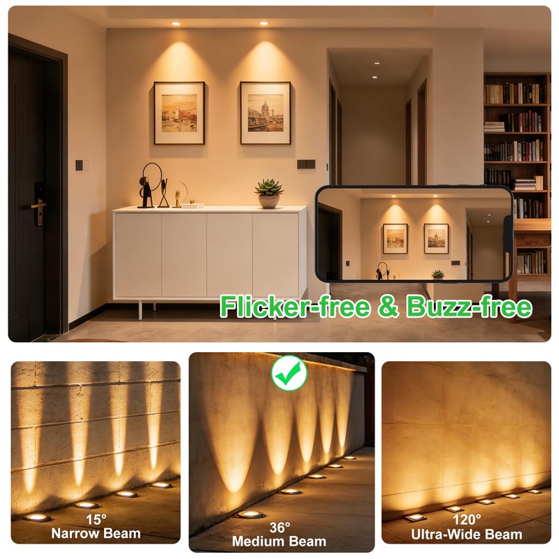 MR16 LED Bulbs Dimmable, Warm White 2700K, 5W 610LM, AC/DC
