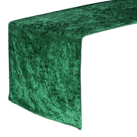 YOUR CHAIR COVERS - 14 x 108 inch Velvet Table Runner - Emerald Green, Velvet Table Runners for Weddings, Events, Hotels and Catering Services