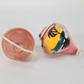 El Salvador 2Pack El Salvador Trompo de Madera con pita, hand made Wood Spinning Artesanal