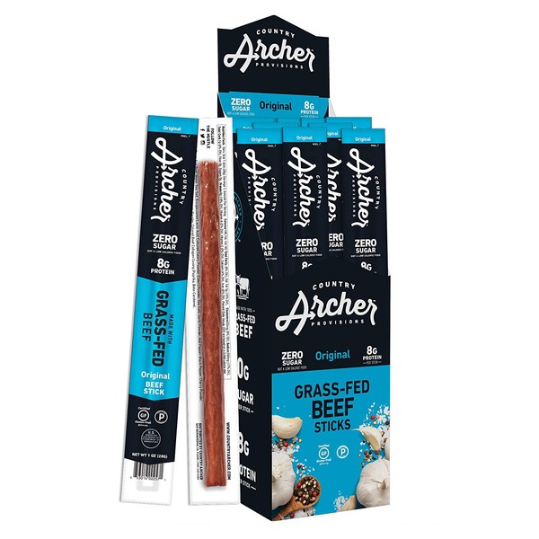 Original Beef Stick by Country Archer, 100% Grass-Fed Beef, Gluten Free, 1 Ounce (36 Count)