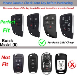 SLAKNOK for Chevy Key Fob Cover with Keychain,Zinc Alloy Protection Key Case Compatible with 2021 2022 2023 Chevy Suburban Silverado Tahoe GMC Yukon Sierra 1500 Buick Key shell Accessories