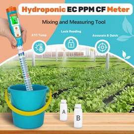 YINMIK Truncheon EC PPM Nutrient Meter for Hydroponic, Conductivity Tester Stick for Hydroponics Growing PPM Measuring Tool (EC, PPM 500, PPM 700, CF, Temp) for Nutrient Reservoir, Aquaponics, DWC