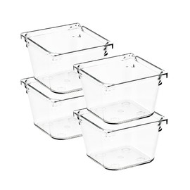 Ravinte Decor 4 Pack Drawer Organizer - 3" X 3" Clear Acrylic Storage Bins with Non-Slip Pads, Versatile Desk Tray for Makeup, Jewelry, Kitchen, Bathroom, and Office Organization