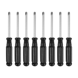 sourcing map 8pcs PH1 Mini Phillips Screwdriver #1 3.6" Length Screwdrivers 2" Carbon Steel with Ergonomic Handle for DIY Repairing, Black