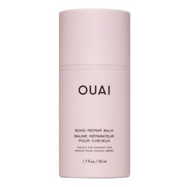 OUAI Bond Repair Balm - Mascarilla de tratamiento capilar de tamaño de viaje para hebras secas dañadas, reemplaza el acondicionador - Repara y fortalece el cabello en 3 minutos - Proteína de seda