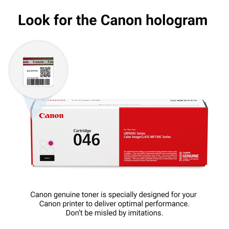 Canon Genuine 046 Magenta Toner Cartridge Compatible with LBP654Cdw, MF731Cdw,