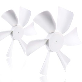 2 Pack 6“ Replacement White Vent Fan Blades for RV Bathroom Vent Fan, Fits for Heng's, Elixir, Ventline and Jensen Roof vents&Range Hoods or any 12 Volt Motor With a 0.094-inch D-shaped Shaft