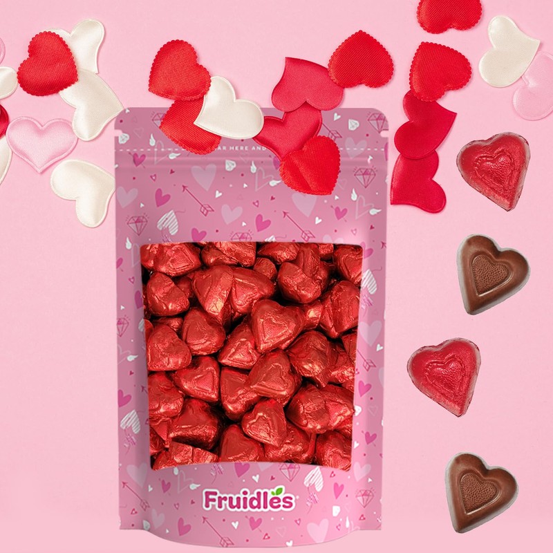 Fruidles Valentine's Hearts, Party Bag Fillers, Red Individually Wrapped Foils,