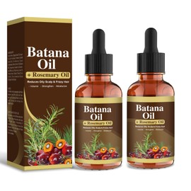 Natürliches Batana Öl für Haarwachstum mit Rosmarinöl, Nährend Haaröl für Haarmaske und mehr Glanz, Haarpflegeöl for Trockenes Kopfhaut und Geschädigtem Haar für Männer Frauen (2 Pack)