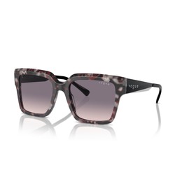 Vogue Eyewear VO5553S Sunglasses, Grey Tortoise/Pink Gradient Grey, 54 mm