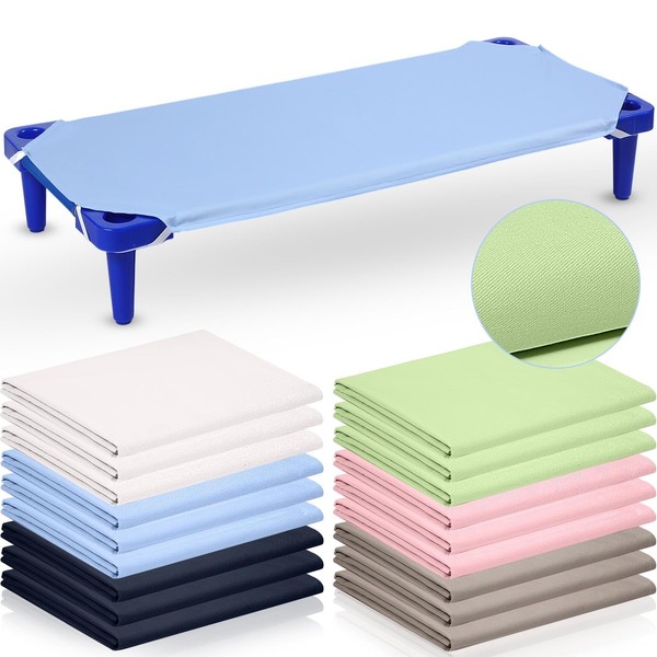 Mixweer 18 Pack Daycare Cot Sheet for Toddler Preschool Standard