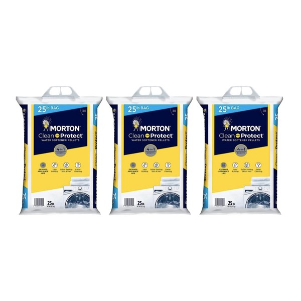 Morton Clean and Protect Water Softener Salt Pellets, 25 lb (Pack-3)
