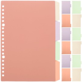 EXCEART Index Divider Card Sheets a5 20 Holes 4 Colors Plastic Index Pages Divider Labels Board Tabs File Accessories for Office 10pcs