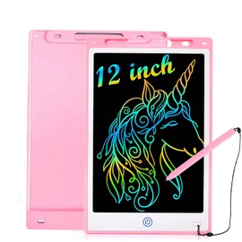 Tablero electrónico 12 pulgadas, pizarron magico, rte infantil juguete educativo portátil, pantalla a color para creación, reutilizable, borrable, Juguetes para niños y niñas a partir de 4 años(Rosa)