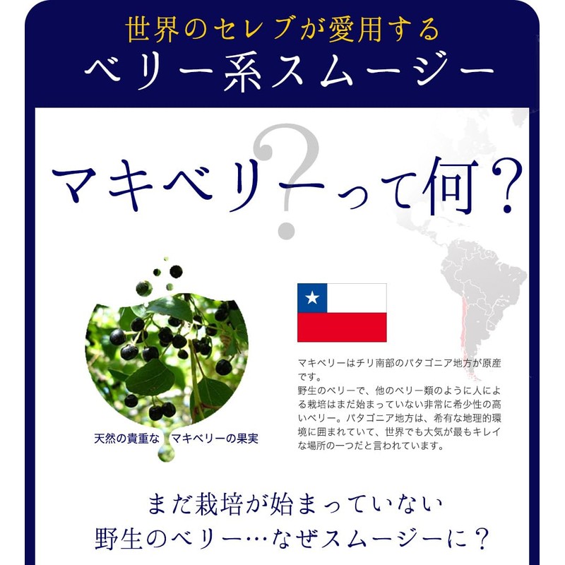 オーガランド マキベリー 200g（約33杯分）スムージー 置き換え 粉末 ベリー 粉末 スーパーフード