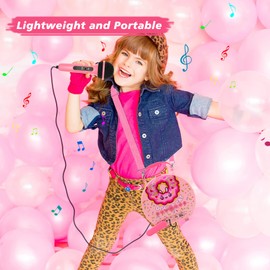 Kids Karaoke Machine for Girls Boys with 2 Microphones Toddler Karaoke Machine Children Karaoke Singing Machine Recording Voice Changing Toys for Party Christmas Birthday Gift