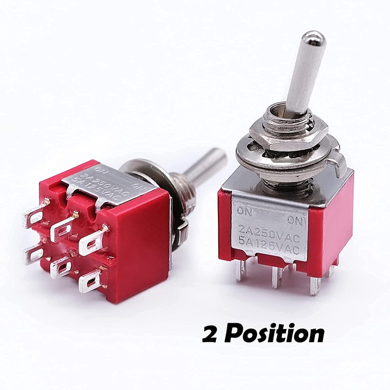 mxuteuk MTS-202 6 Clamp 2 Position DPDT Mini Miniature Toggle
