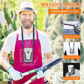 D-DEER 12000mAh Portable Waist Clip Fan, Personal Neck Fan with Lanyard, 30H Working Time, Wearable Body Belt Fan, LED Light, 3 Speeds, Wearable Fan for Outdoors, Farm, Travel, Jobsite, Riding Grey