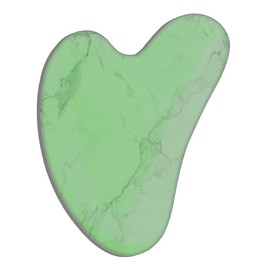 Gua Sha Stone with Protective Velvet Pouch. Premium Quality Guasha Face Scrapping Massager Quartz Facial Scraper for Rough Skin and Smooth Results (Jade (Green))
