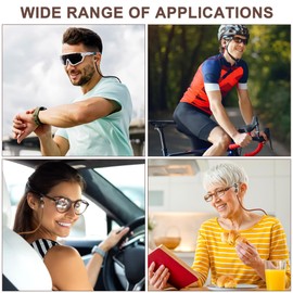 Tunejoy Glasses Straps Pack of 4 Adjustable Non-Slip Eyewear Strap for Sports and Outdoor Use Suitable for Most Glasses, Black, light brown, dark brown, red