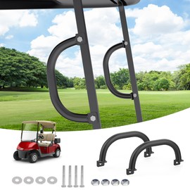 10L0L Universal Golf Cart Grab Handles for Yamaha/EZGO/Club Car Square Tube Vehicles, Safety Golf Roof Grab Bar Handles, Easy Installation, Set of 2-Black
