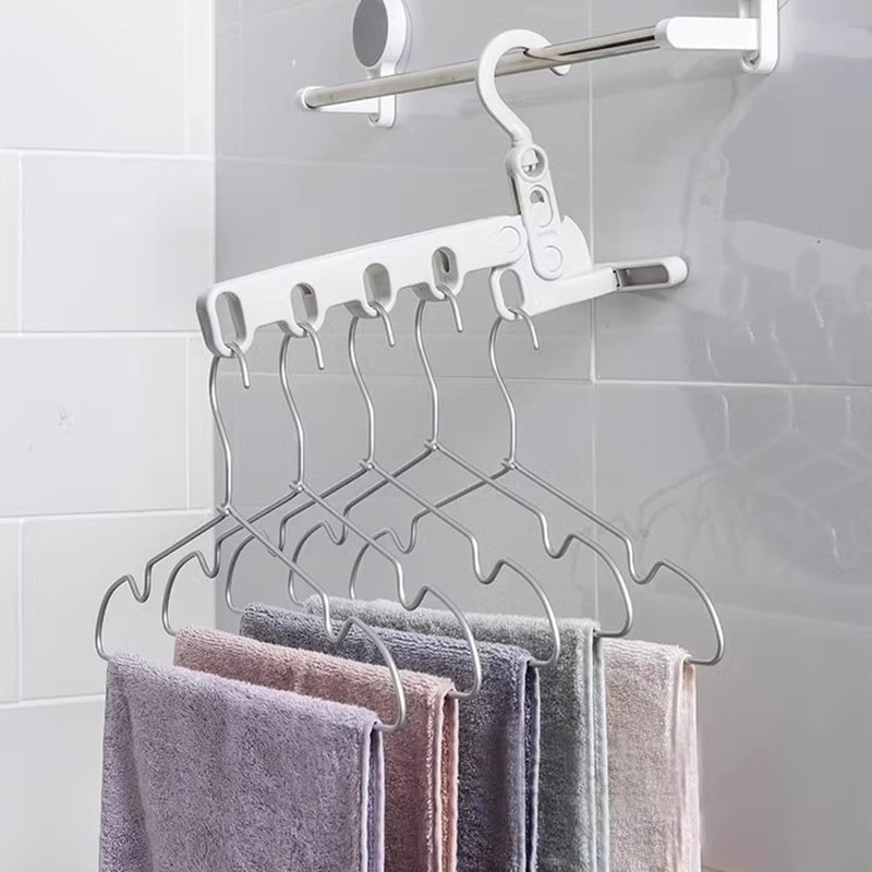 2PCS Folding Drying Racks - Multifunctional 5-Hole Hangers for Travel,