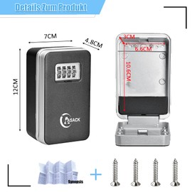 shuokang Outdoor Key Safe with Digital Combination (Weatherproof) Aluminium Alloy Key Safe with Combination Code Outside, Key Safe with Combination, Key Cabinet for Yard, Office and Home