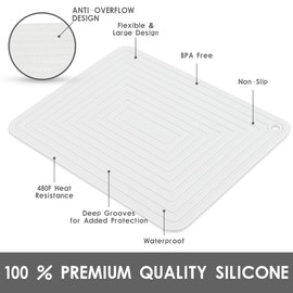 Nstezrne Trivets for Hot Dishes, Trivet Hot Pads for Kitchen, Silicone Trivets for Pots and Pans, Silicone Pot Holders, Trivet for Quartz Countertops, Heat Resistant Mats Set 2 White