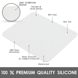 Nstezrne Trivets for Hot Dishes, Trivet Hot Pads for Kitchen, Silicone Trivets for Pots and Pans, Silicone Pot Holders, Trivet for Quartz Countertops, Heat Resistant Mats Set 2 White