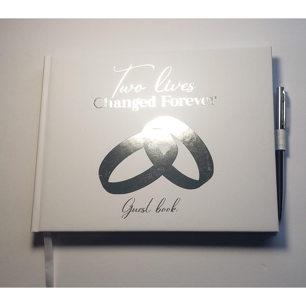 Wedding Guest Book - 100 Pages Wedding Reception Book w/Gold