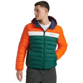 Champion Men's Performance Lightweight Puffer Jacket with Hood, Orange Combo