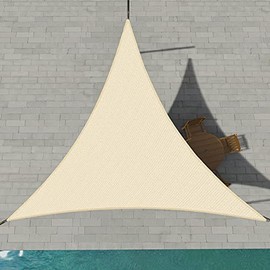 Patio Paradise 2' x 2' x 2' Beige Sun Shade Sail Triangle Canopy, 180 GSM Permeable Canopy Pergolas Top Cover, Permeable UV Block Fabric Durable Outdoor, Customized Available