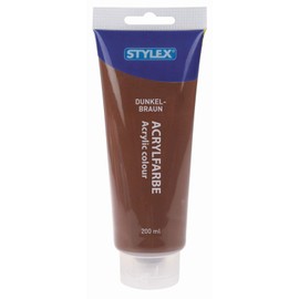 Acrylic Paint 200ml Tube, Dark Brown Stylex Nr. 286529 New Formula
