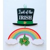 JF- St. Patrick's Day Shamrock Wreath Signs w/Dangling Pot of