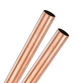 M METERXITY 2-Pack 250mm Brass Round Tube, 11mm OD 0.5mm Wall Thickness H65 Brass Seamless Tubing for Construction/Machining/DIY Crafting, Metal Straight Pipe [0.43x0.02x9.8IN]